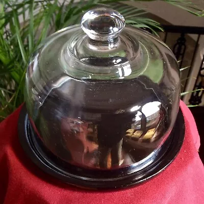 Buy Vintage Glass Cloche Bell Dome,Ball Finial,Wood Base,Old Curios Feature Display • 3.20£