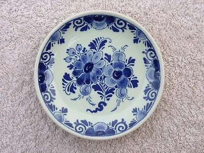 Buy Vintage Floral Delft Plate Hand Decorated Made In Holland Regina VG Condition • 14.95£