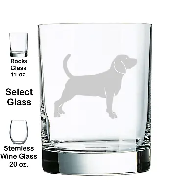 Buy BEAGLE DOG ENGRAVED On GLASSWARE, FREE SHIPPING, ETCHED, WHISKEY, WINE GLASS • 24.09£