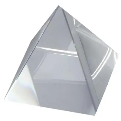 Buy Transparent Crystal Pyramid Paper Weights Shiny Ornament Glass Paperweight • 7.64£