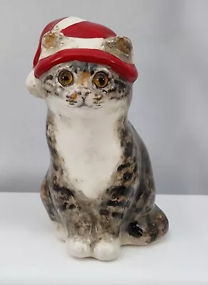 Buy Winstanley Size 2 Pottery Cat Liverpool Football Club Strip Hat Glass Eyes (1) • 50£