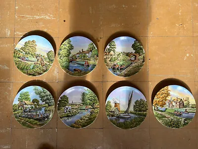 Buy Royal Worcester “ROMANCE OF THE WATERWAYS” Set Of 7 Plates Roger Kent • 40£