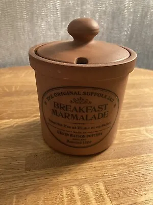 Buy Henry Watson Terracotta Breakfast Marmalade Pot & Lid Suffolk England • 8.99£