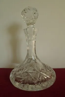 Buy Small Cut Glass Ship`s Decanter With Stopper • 12.95£