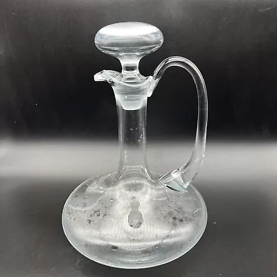 Buy Vintage Glass Decanter With Handle & Stopper • 25£