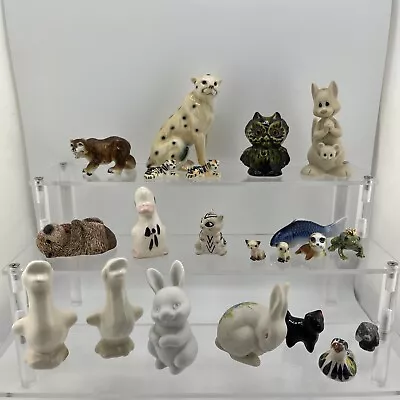 Buy Large Lot Of 20 Miniatures Bone China Ceramic Clay Animals Owl Rabbit Cat More • 32.18£