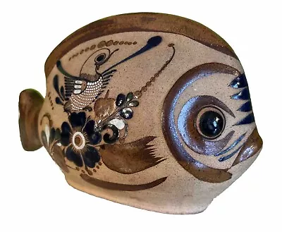 Buy Tonala Art Pottery Fish With Big Eyes Flowers Bird Design Mexico Large Size, 11” • 62.59£