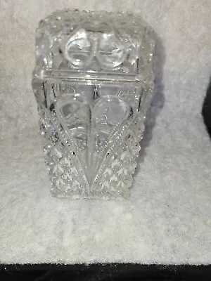 Buy Lidded Crystal Glass Jar Stamped RP413701 • 9.95£