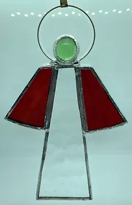 Buy F313 Stained Glass Suncatcher Hanging Angel Christmas 15cm Clear Red • 8£