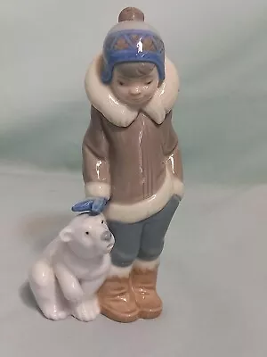 Buy Lladro Retired Figurine - Eskimo Boy With Polar Bear - VGC • 25£