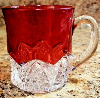 Buy Victorian 1934 EAPG Ruby Stained 3” Cup Antique • 9.37£