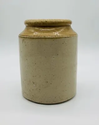 Buy Stoneware Two Tone Pot Cannister Pottery Jar Brown Vase Utensils Salt Glazed GA • 24.99£
