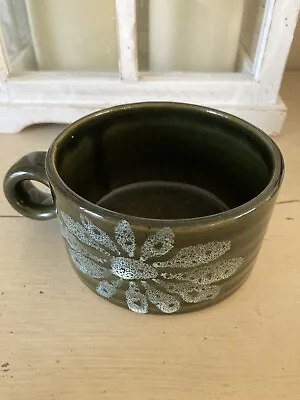 Buy Vintage Mid Century Stoke Gabriel Lotus Pottery Green Cup Bowl Soup Mug Rare • 17.50£