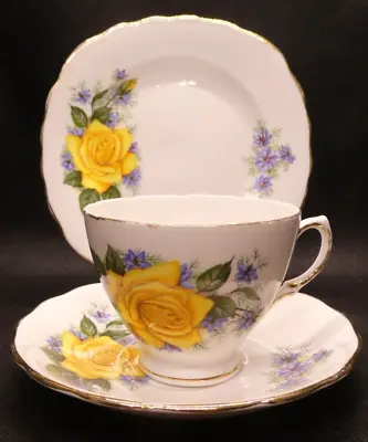 Buy Vintage Royal Vale Ridgway Potteries Trio With A Yellow Rose • 29.15£