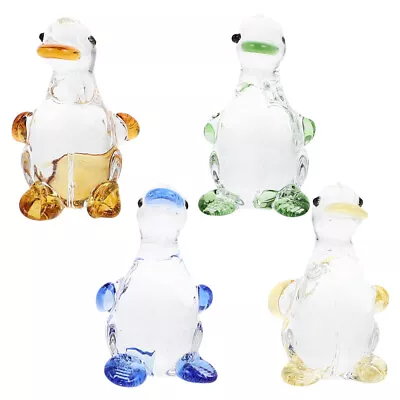 Buy  4 Pcs White Crystal Cute Fat Duck Ornaments Desktop Tiny Glass Animals • 11.99£