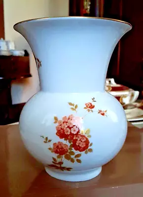 Buy AK Kaiser W Germany Porcelain 5  Vase Burnt Orange & Yellow Blossoms & Gold Rim • 21.13£