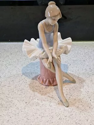 Buy NAO By LLADRO Ballerina  Sitting Down On A Pedestal Porcelain Figurine  • 40£