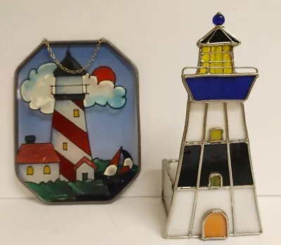 Buy Light House Stained Glass Candle Tea Light Holder & Window Sun Catcher • 17.07£