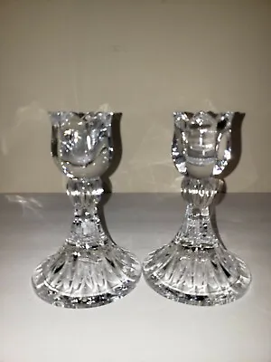 Buy Discounted Vintage Lead Crystal Candle Holders 4.75  Tulip Design (2 In Set) • 4.79£