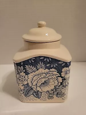 Buy Masons Crabtree & Evelyn Blue And White Flowers Tea Caddy  Canister Sugar Bowl • 47.39£