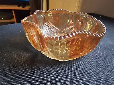 Buy Vintage Sowerby Circa 1930s Marigold Carnival Glass Bowl. • 10£