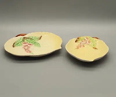 Buy A Pair Of CARLTON WARE Yellow Leaf Trinket Dishes With FOXGLOVE Design • 12£