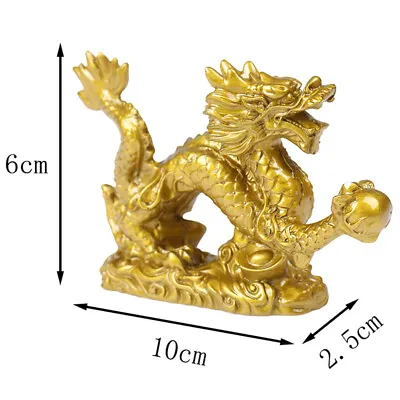 Buy Chinese Zodiac Twelve Statue Gold Dragon Statue Animal Ornament Home JdPTUKGHFD • 6.20£