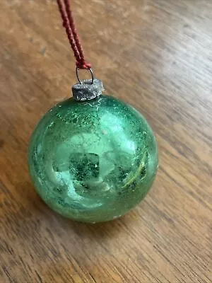 Buy Antique Christmas Tree Ornament GREEN GLASS BALL Made In Japan 1.75” Crazing • 6.63£