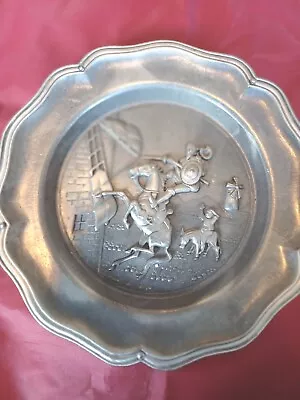 Buy Vintage Decorative 3D Pewter Wall Plate Theme Colonial Riders On Horses Spanish • 2.99£