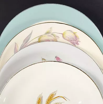 Buy Mismatched Luncheon Dinner Plates Vintage China Plates Mixed Patterns Set Of 4 • 34.14£