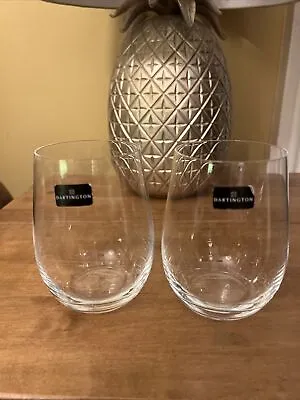 Buy 2 X Dartington  Wine Tumblers Stemless Glasses Crystal • 20£