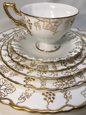 Buy Royal Crown Derby 'Vine' Gold & White 6 PIECE PLACE SETTING • 96.51£