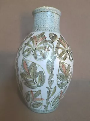 Buy Vintage Bourne Denby Glyn College Green Leaf Pattern Large Vase 11  Tall • 29.90£