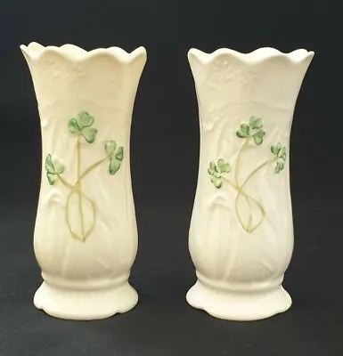 Buy A Vintage Pair Of Irish Belleek Porcelain Vases • 25£