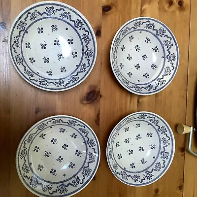 Buy Set Of 4 Laura Ashley Petite Fleur Vintage Cereal/soup (blue & White) Bowls • 36£
