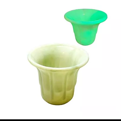 Buy Akro Agate Vintage Green “Marble Glass” Pot Vase Tea Light Green Glow 3 1/2  • 26.56£