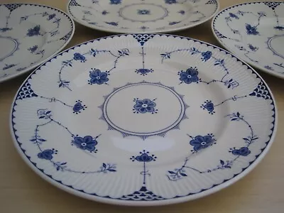 Buy 4 X Johnson Brothers Pottery Blue Denmark Pattern 10 Inch Dinner Plates • 48£
