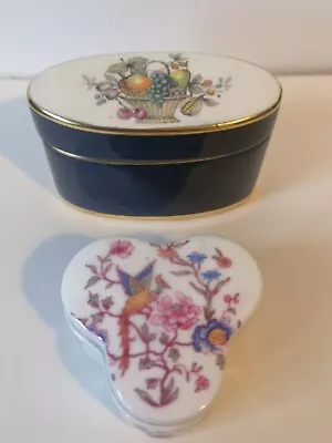 Buy 2 China Trinket Boxes Mid Century Carlton Ware And Hammersley Good Condition • 2.99£