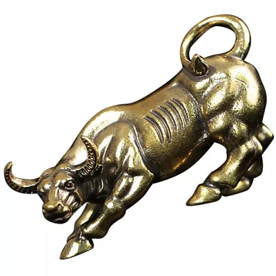 Buy Bull Brass Sculpture Lucky Wealth Feng Shui Ornament For Home Car Decor • 12.25£