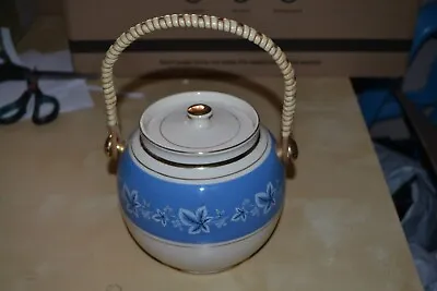 Buy Vintage Sadler Ceramic Biscuit Barrel - Blue Floral - #LS • 2.99£