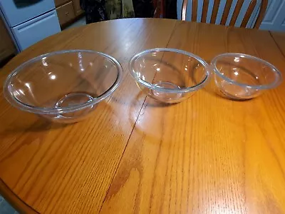 Buy Pyrex Clear Glass Nesting Mixing Bowls #322 323 325  USA - Set Of 3 • 18.94£