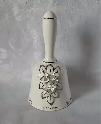 Buy Crown Staffordshire Bell Bone China Bell White And Silver Qeii Silver Jubilee • 19.95£