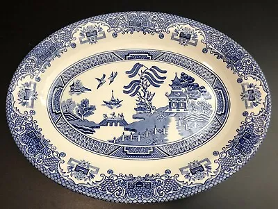 Buy English Ironstone Tableware - Old Willow Pattern - Oval Dish - 28cm Across • 17£