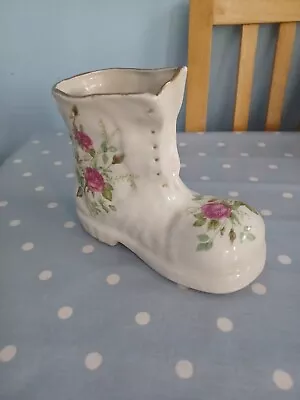 Buy Vintage Floral Ceramic Boot Planter • 3.50£