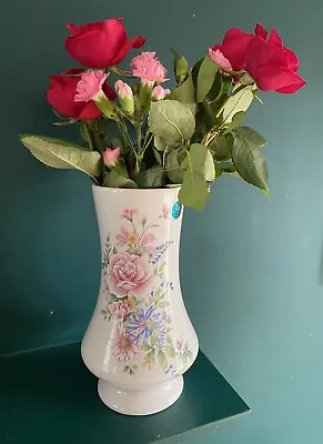 Buy VINTAGE 26cm English Melba Ware Roses STAFFORDSHIRE Porcelain Vase • 12.50£