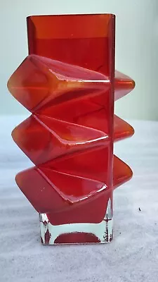 Buy Riihimaki Erkkitapio Siiroinen Red Glass Pablo Vase Pop Art • 97£