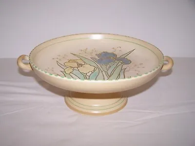 Buy Decoro Pottery Art Deco Pedestal Cake Stand Decorated With Irises • 19.99£