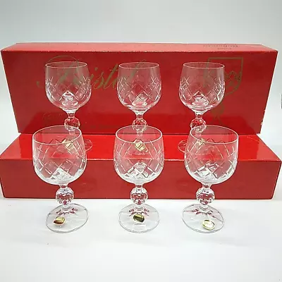 Buy X6 Bohemia Czechoslovakia Bristol 150ml Fine Cut Crystal Sherry Glasses, Boxed • 30£