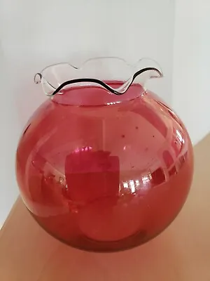 Buy Cranberry Glass Ruffled Edge  Vase  5 H • 15.41£