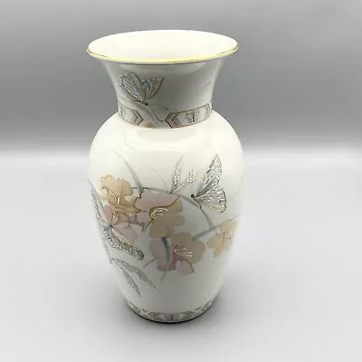 Buy Large Flower Vase Royal Winton Iris & Butterflies 20cm Porcelain Vase • 12.99£